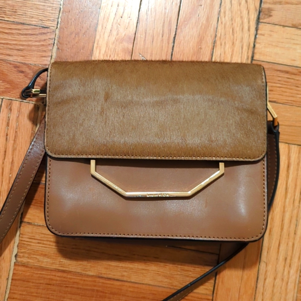 Louise Et Cie calf hair crossbody leather bag